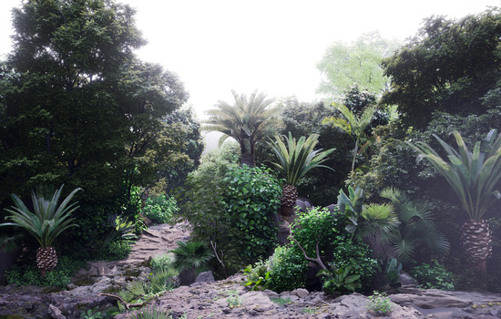 Природное освещение RTX и исследования растительности в UE4